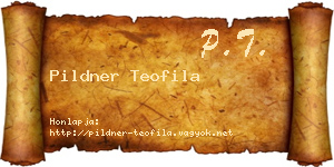 Pildner Teofila névjegykártya